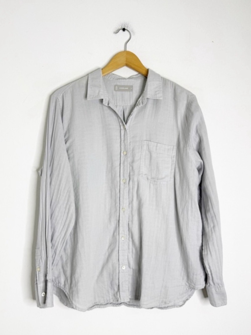 Everlane Cotton Gauze Shirt Light Gray